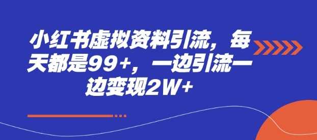 小红书虚拟资料引流，每天都是99+，一边引流一边变现2W+（）1