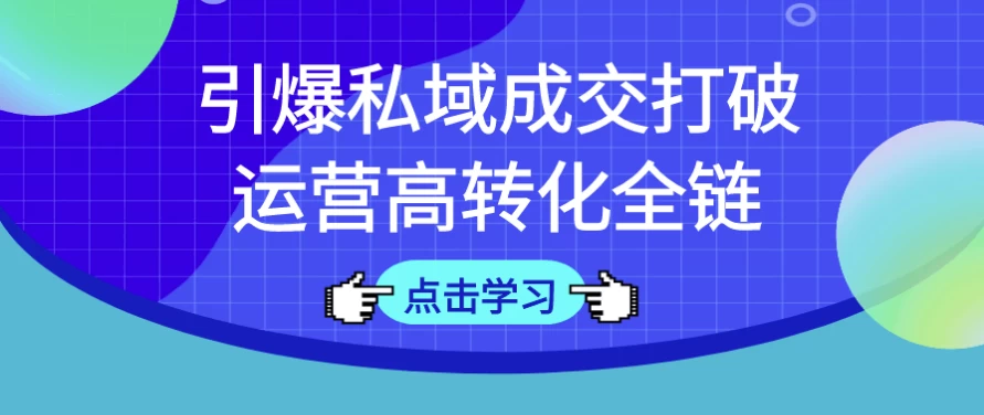 引爆私域成交打破运营高转化全链