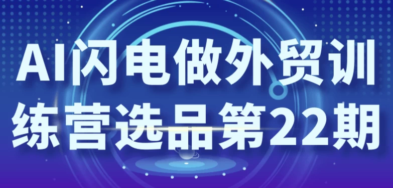 AI闪电做外贸训练营选品第22期